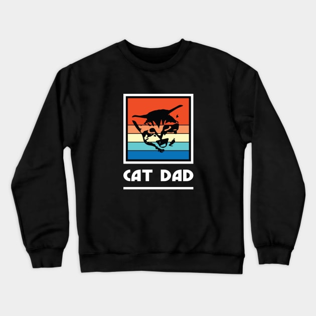 Cat Dad Vintage Retro Crewneck Sweatshirt by Justsmilestupid